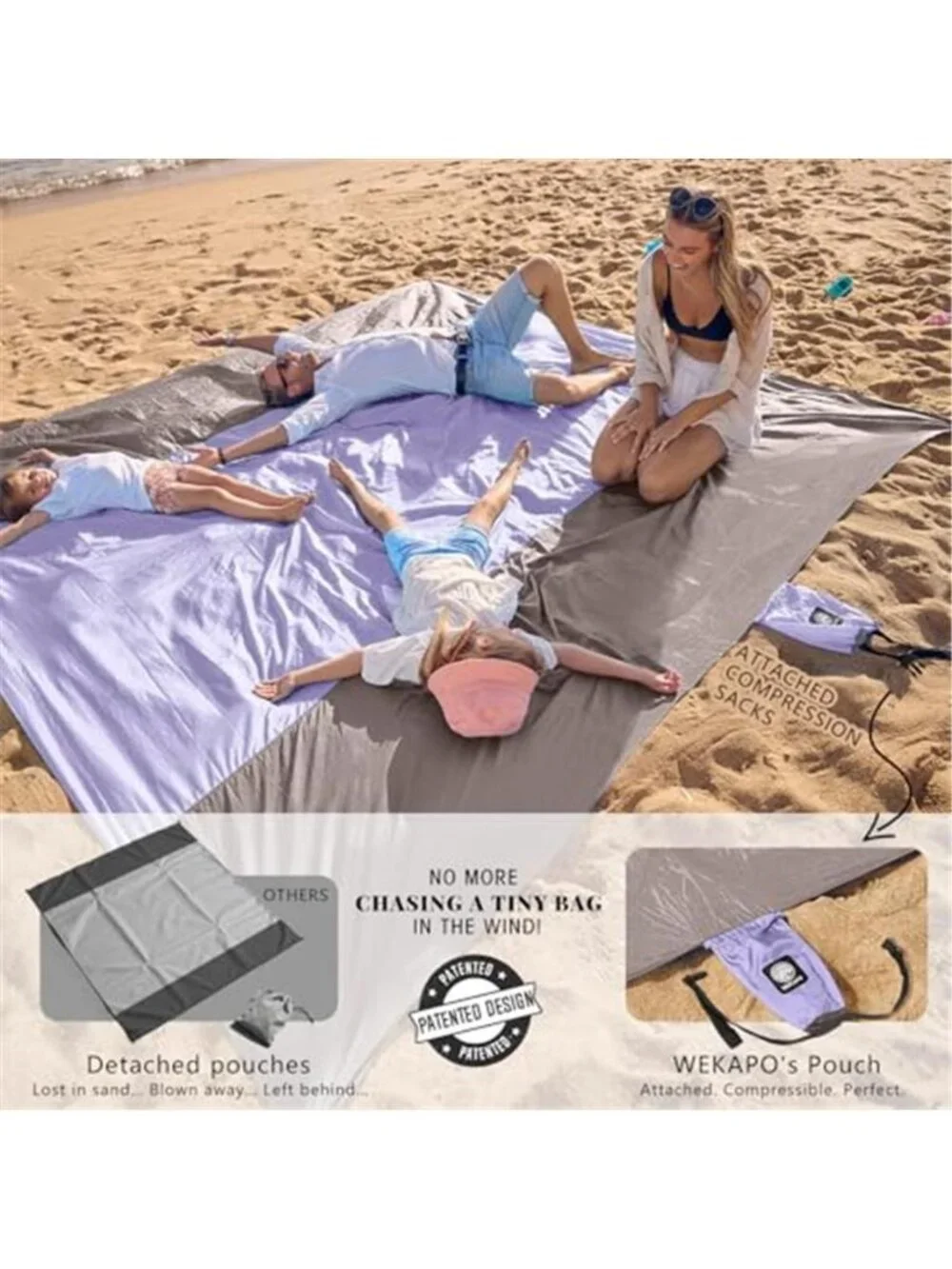 Portable Sandproof Beach Blanket Waterproof Picnic Camping Mat Outdoor Travel